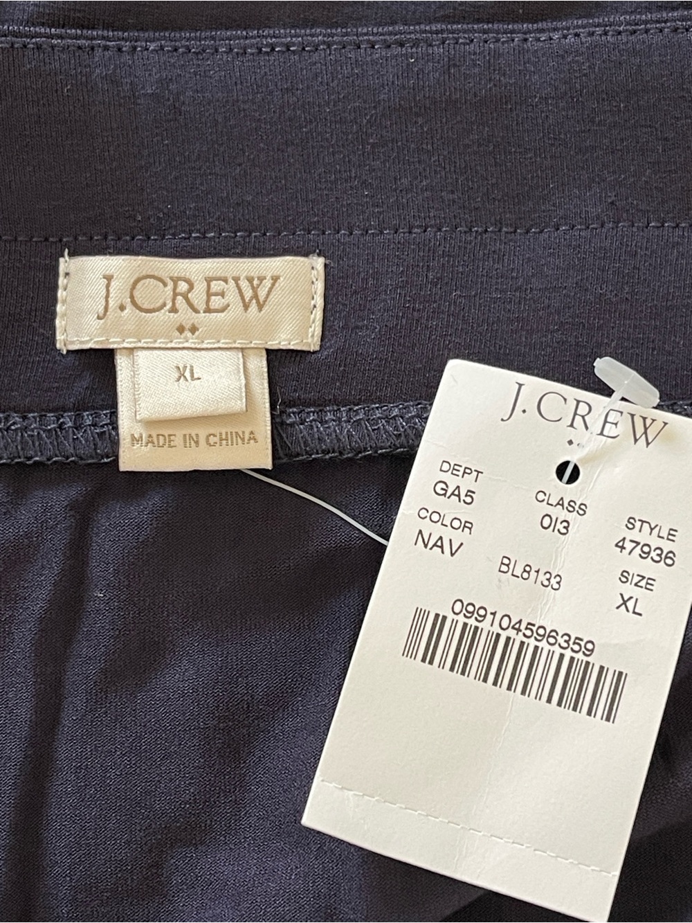 J. Crew Navy Maxi Skirt with Sleek High Waist with Elastic Waistband NWT Size XL - Picture 4 of 5